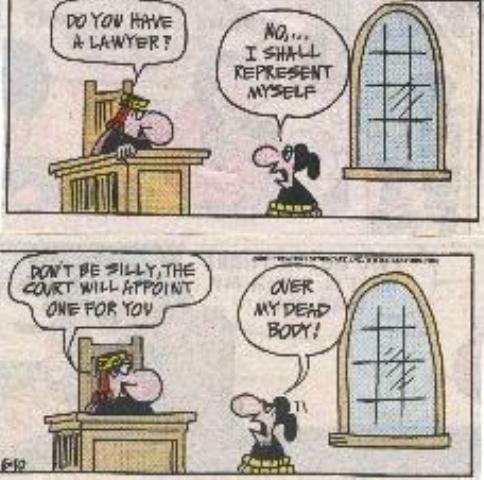 no lawyer